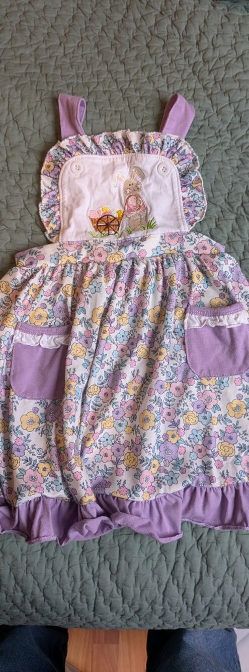 Lots Of Love Floral Bunny Easter Dress Purple Size 4T
